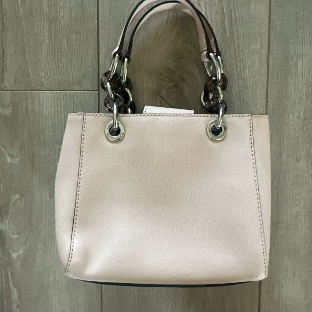 MICHAEL KORS Leather Purse Handbag Satchel Small, Cynthia Blush/Rose Gold